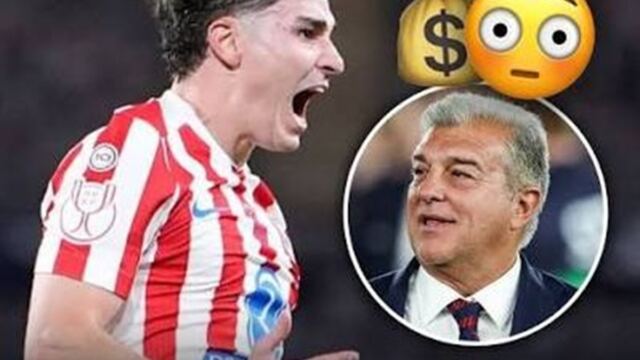 En la foto, un montaje con imágenes de Joan Laporta y Julián Álvarez