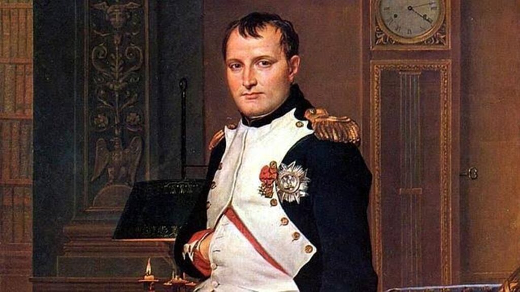 En la foto, retrato de Napoleón Bonaparte pintado por Jacques-Louis David