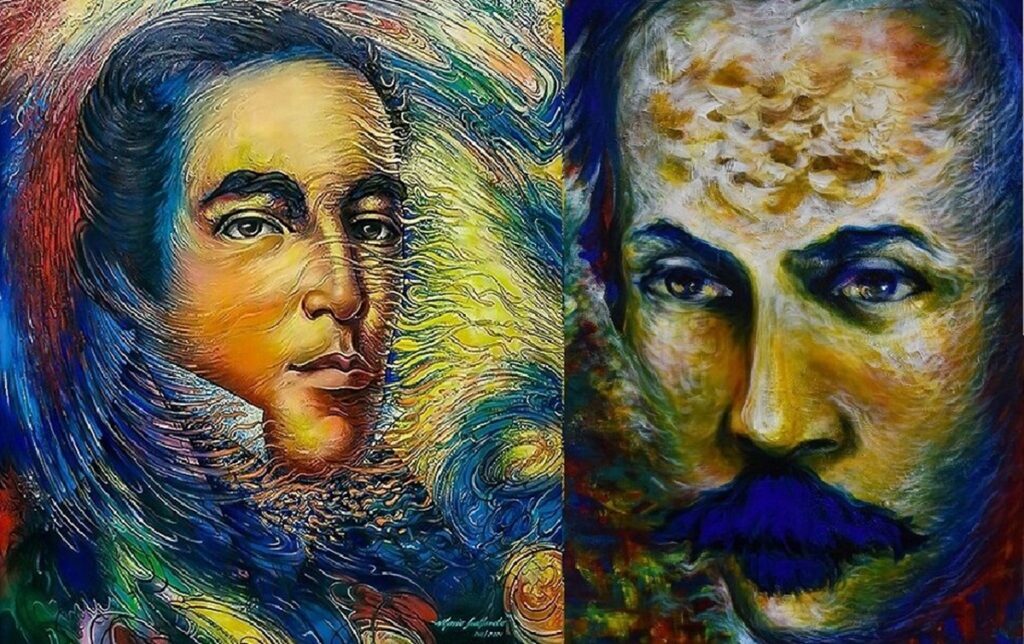 Los grandes pensadores cubanos de los siglos XVIII y XIX (III) 2 En la foto, un dibujo con José María Heredia y José Martí