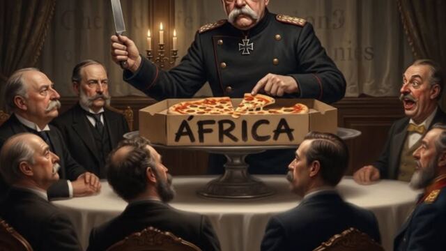 En la foto, una imagen de IA de la Conferencia de Berlín