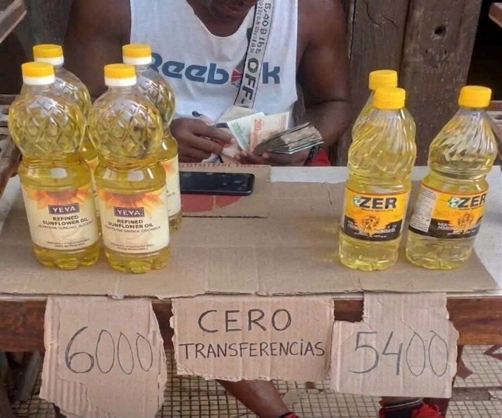 En la foto, el precio del aceite se dispara en Cuba