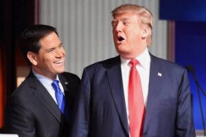 En la foto, Donald Trump y Marco Rubio