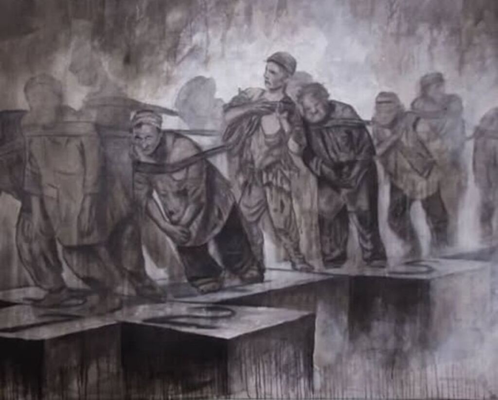 En la foto, un cuadro del artista Roniel Llerena