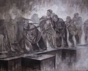 En la foto, un cuadro del artista Roniel Llerena