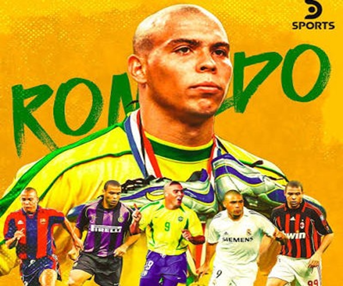 Ronaldo Nazario: Biografía de El Fenómeno 1 En la foto, Ronaldo con las camisetas de varios clubes