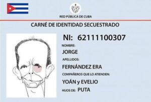 En la foto, un dibujo del Carnet de Identidad e Fernández Era, hecho por Garrincha