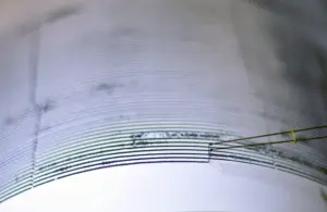 En la foto, ondas en un sismógrafo