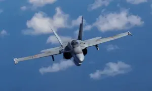 En la foto, un F-18 del ejército español durante uno ejercicios