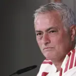 En la foto, El entrenador del Real Madrid, José Mourinho, durante la rueda de prensa