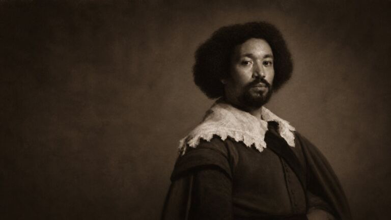 Retrato realista en sepia de Juan Latino, poeta y catedrático afroespañol del siglo XVI