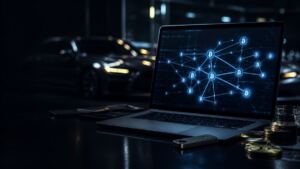 Ilustración editorial de una investigación sobre el robo de criptomonedas atribuido a Malone Lam