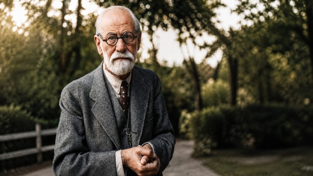 Retrato horizontal a color de Sigmund Freud, padre del psicoanálisis