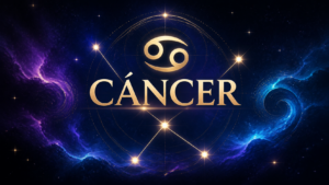 Ilustración celestial de Cáncer con su símbolo y constelación