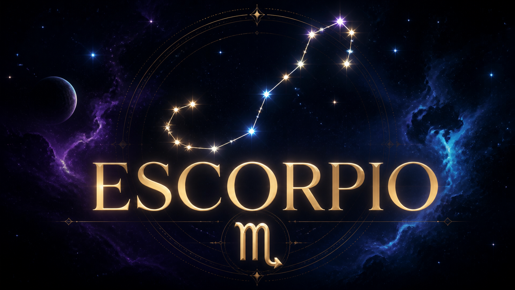 Escorpio: horóscopo del 2026-08-13 1 Ilustración celestial de Escorpio con su símbolo y constelación