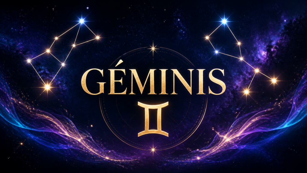 Géminis: horóscopo del 2026-08-15 7 Ilustración celestial de Géminis con su símbolo y constelación