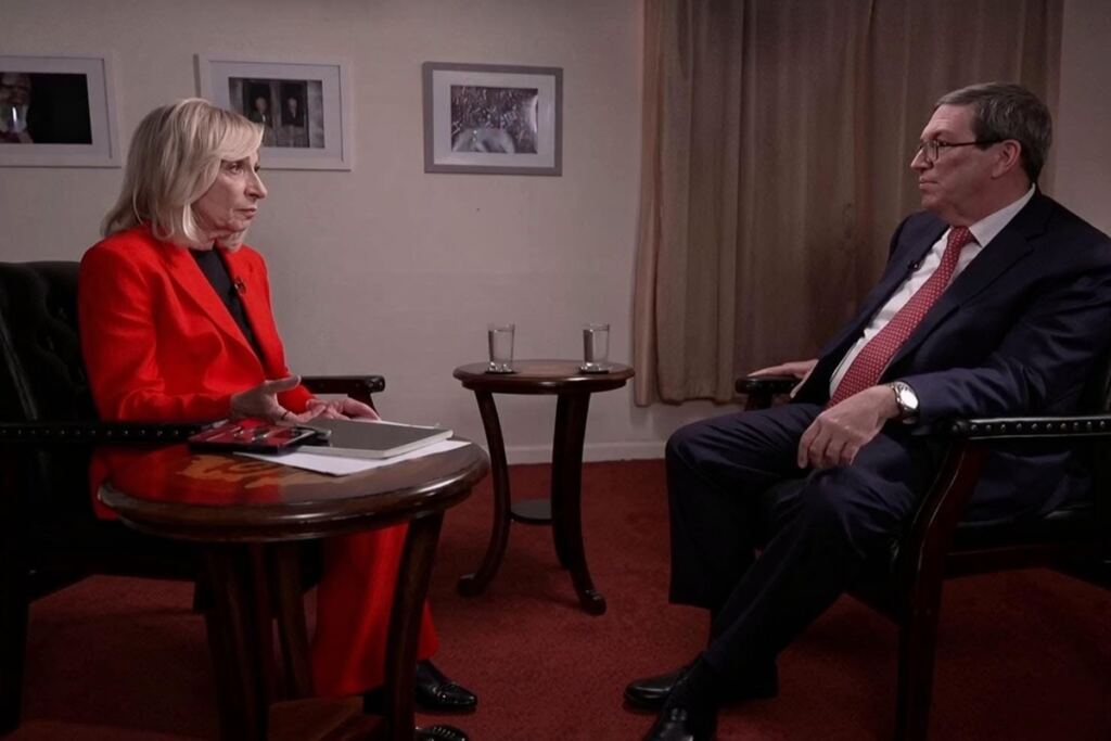El canciller cubano no se atreve a decir el nombre del Cangrejo 4 En la foto, el canciller cubano durante la entrevista con NBC
