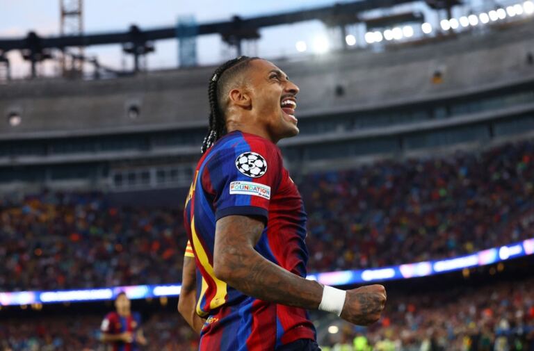 Raphinha lidera el estreno goleador del Barcelona en la Champions 1 En la foto, Raphinha