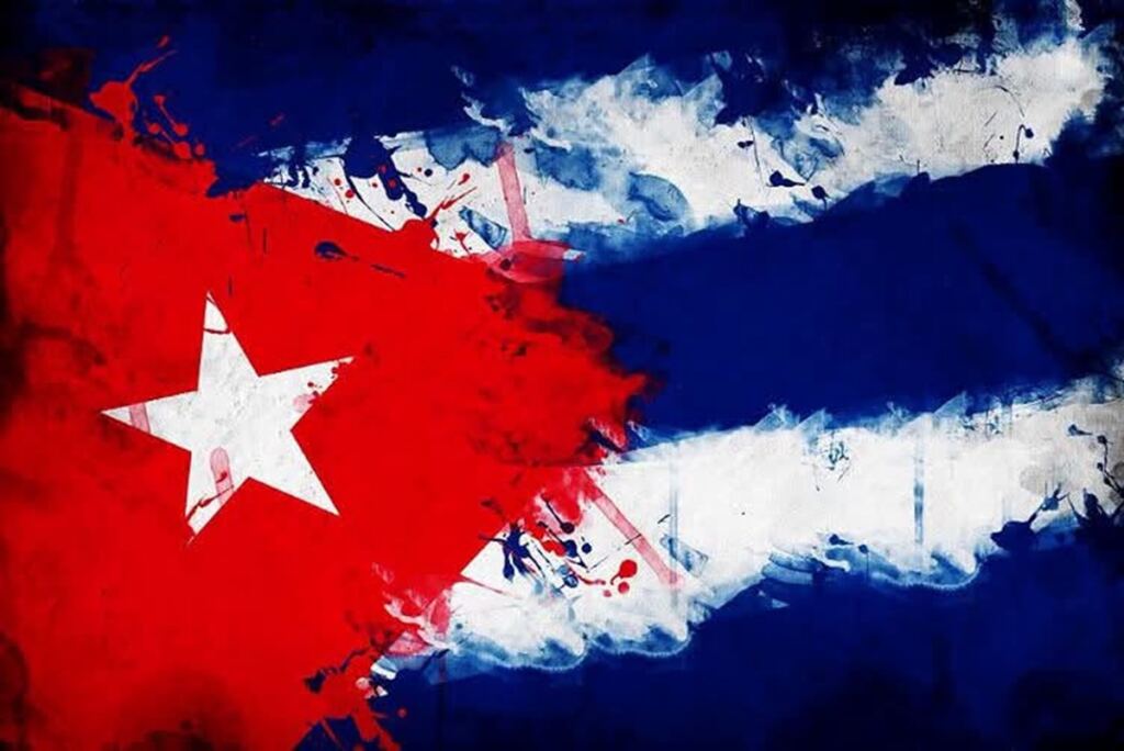 En la foto, una bandera cubana