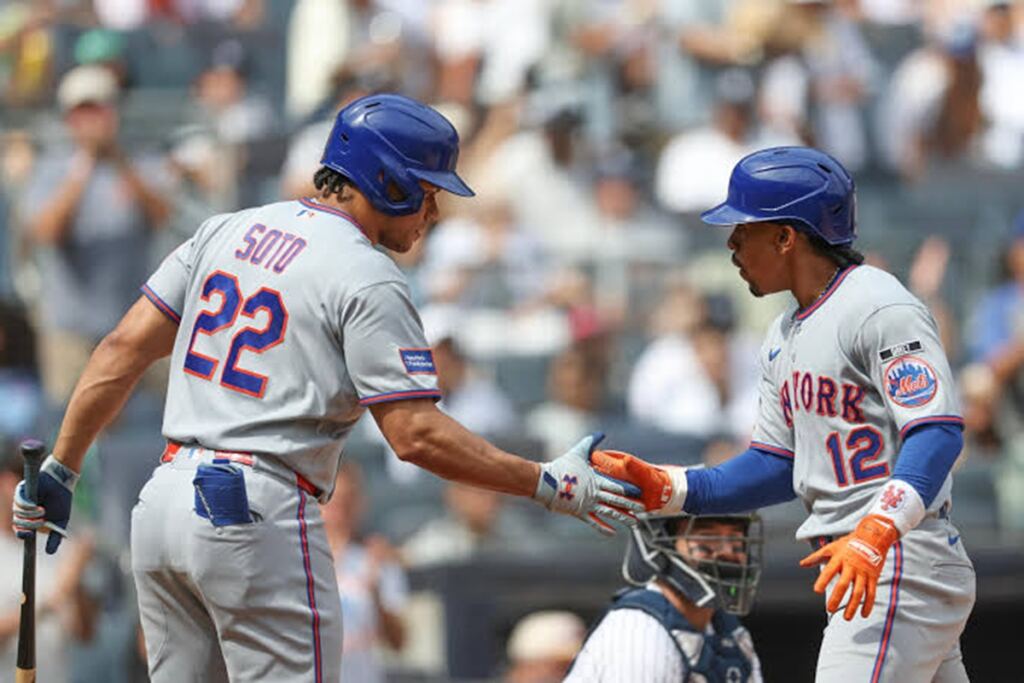 En la foto, Juan Soto y Francisco Lindor