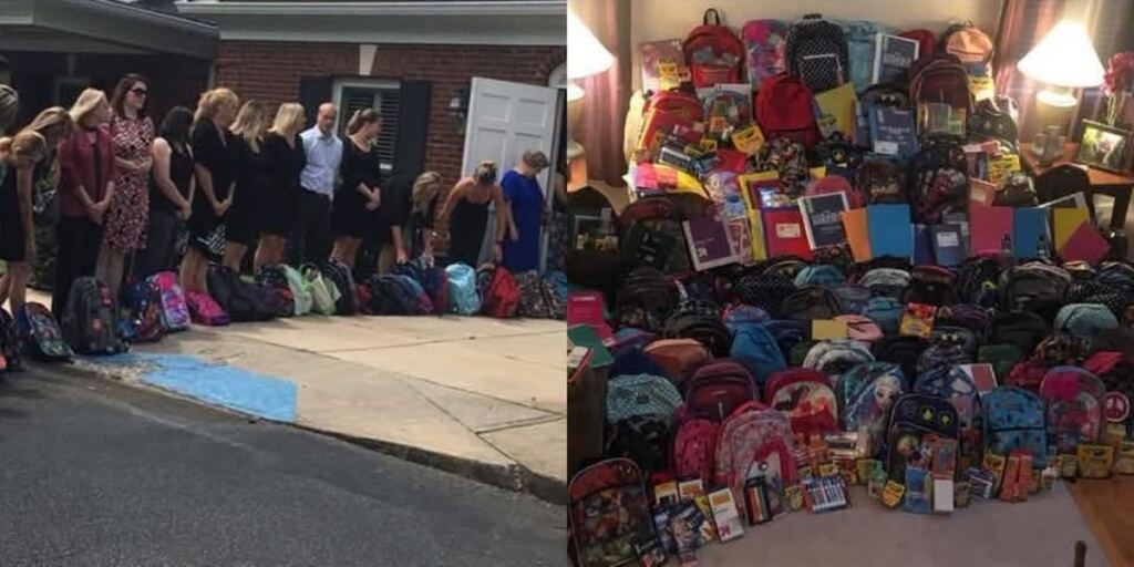 En la foto, Mochilas para escolares en algún lugar del mundo