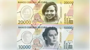 En la foto, los nuevos billetes cubanos