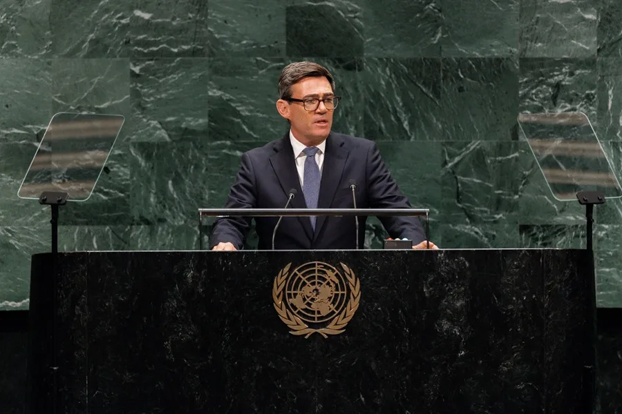 En la foto, El Primer Ministro del Reino Unido, Andy Burnham, en la Asamblea General de las Naciones Unidas, en Nueva York (EE.UU.)