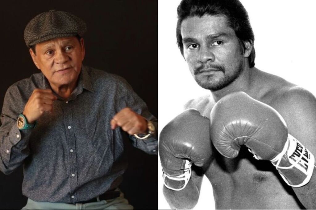 En la foto, dos momentos en la vida de Roberto 'Manos de Piedra' Durán