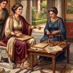 En la foto, mujeres romanas