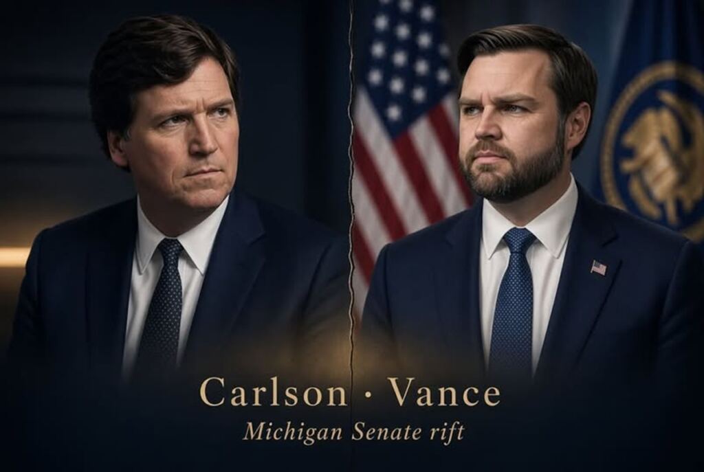 En la foto, Tucker Carlson y JD Vance