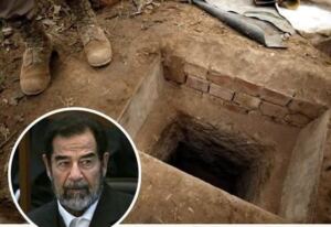 En la foto, el hueco donde apresaron a Saddam Hussein