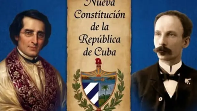En la foto, Martí y Varela en la portada de una Constitución