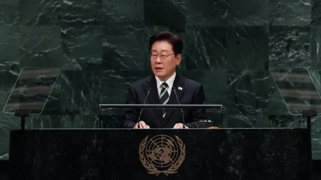En la foto, El presidente de Corea del Sur, Lee Jae Myung, en Nueva York (EE.UU.)