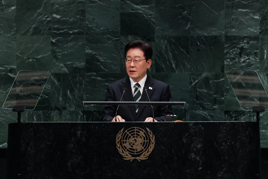 En la foto, El presidente de Corea del Sur, Lee Jae Myung, en Nueva York (EE.UU.)