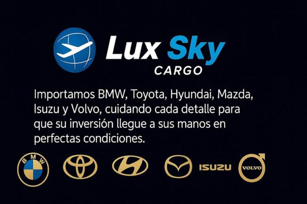 En la foto, un anuncio de Lux Sky Cargo