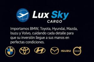 En la foto, un anuncio de Lux Sky Cargo