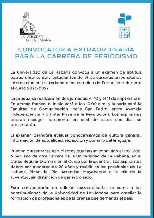 La Facultad de Periodismo ruega por jóvenes que quieran estudiar la carrera 2 La Facultad de Periodismo ruega por jóvenes que quieran estudiar la carrera