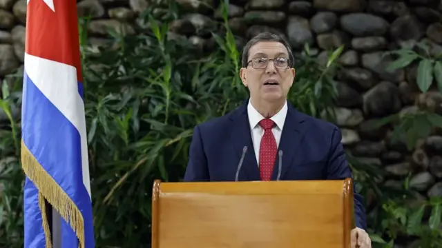 En la foto, el ministro de Relaciones Exteriores cubano, Bruno Rodríguez, el encargado de negarlo todo