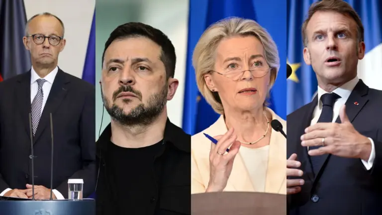 En la foto, Zelenski y sus aliados europeos