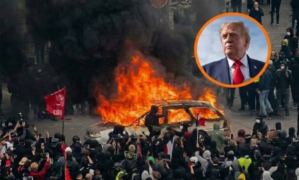 Trump vincula disturbios en Francia a inmigración y pide cerrar fronteras 4 En la foto, protestas en Francia