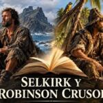 Inicio 9 En la foto, una recreación en IA de Selkirk y Robinson Crusoe