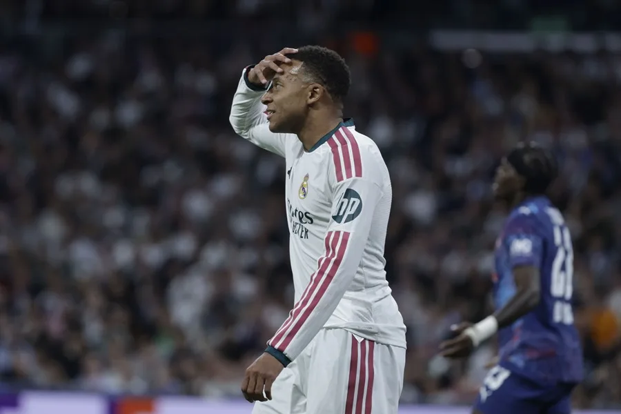 En la foto, El delantero del Real Madrid Kylian Mbappé,