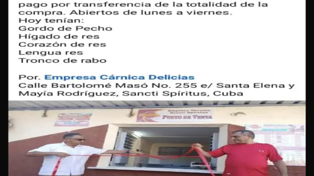 Carnicería espirituana oferta tronco de rabo