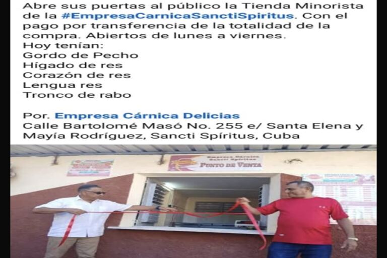 Carnicería espirituana oferta tronco de rabo