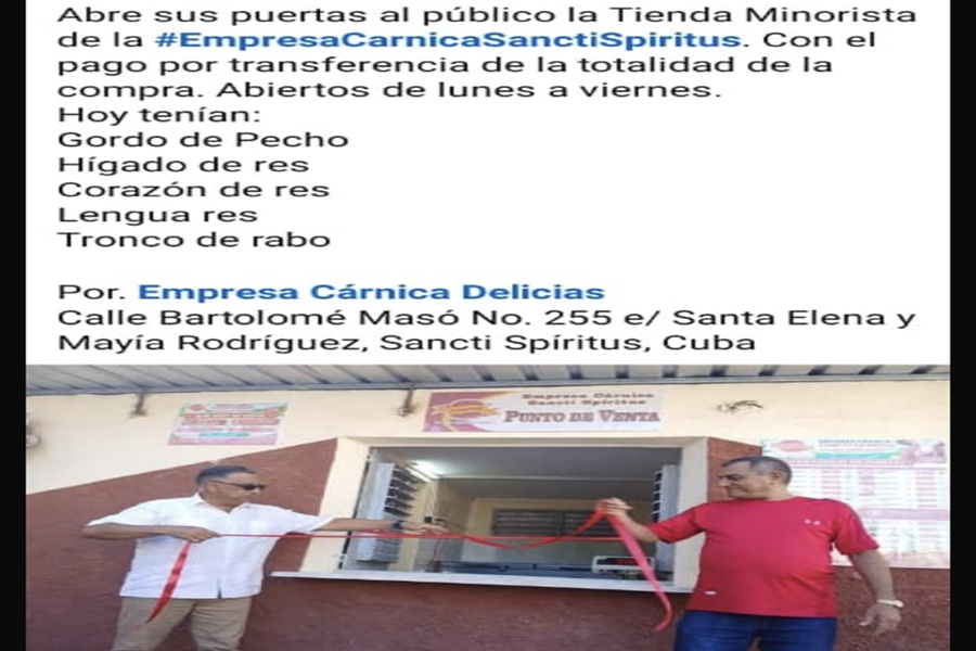 Carnicería espirituana oferta tronco de rabo