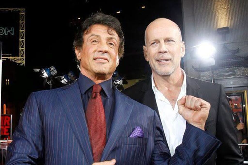 En la foto, Silvester Stallone y Bruce Willis