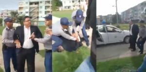 En la foto, esbirros del castrismo detienen al pastor Rolando