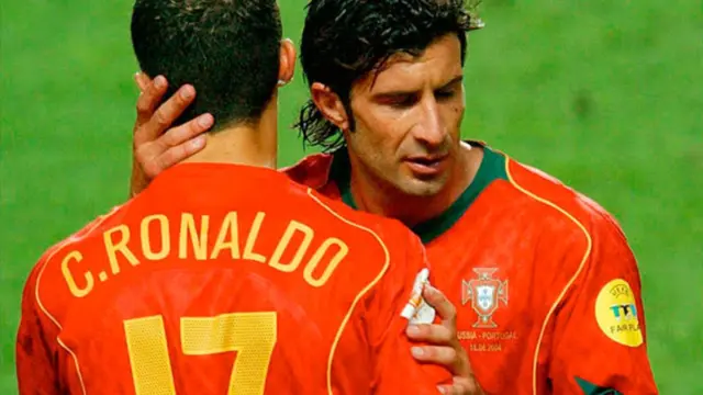 En la foto, Luis Figo y Cristiano Ronaldo