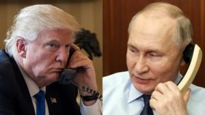 En la foto, los presidentes de Rusia y EEUU, Vladímir Putin y Donald Trump