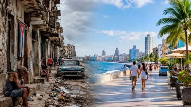 En la foto, una imagen de los contrastes de Cuba