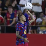 En la foto, El delantero del Barcelona Raphinha